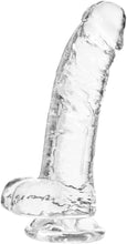 Load image into Gallery viewer, Realistic dildo, transparent dildo for couples, adult toy with suction cup, hands-free dildo, body-safe TPE sex toy, G-spot dildo, anal toy for beginners, waterproof adult toy, discreet adult gift, premium sex toy, MM Infinity Love.