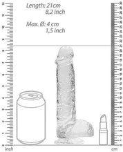 Load image into Gallery viewer, Realistic Big Dildo with Suction Cup 8.2" Crystal Flexible Dildo with Balls Soft Adult Toy for Vaginal G-Spot,Anal Play, Sex Toys4couples Women & Men Waterproof & Body-Safe