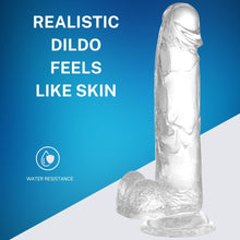 Load image into Gallery viewer, Realistic Big Dildo with Suction Cup 8.2" Crystal Flexible Dildo with Balls Soft Adult Toy for Vaginal G-Spot,Anal Play, Sex Toys4couples Women & Men Waterproof & Body-Safe