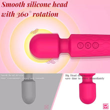 Load image into Gallery viewer, Waterproof pink wand vibrator with splash effects, highlighting soft silicone and durability
