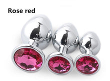 Load image into Gallery viewer, 3 PCS Pink Heart Anal Plugs Stainless Steel Metal Anus Butt Plug Adult Sex Toys
