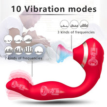 Load image into Gallery viewer, 2 IN 1 Clit Sucker Vagina Sucking Vibrator 10 Speeds Clitoris G Spot Stimulator
