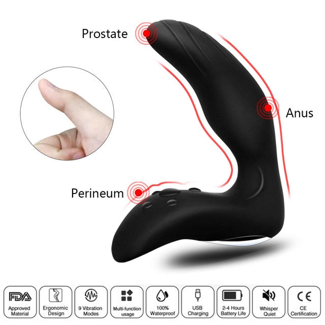 Anal Plug  Vibrator Prostate Massager Dildo 10 Speed Wireless Remote Control