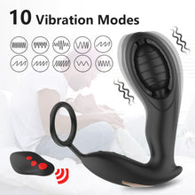 Load image into Gallery viewer, Anal Plug Massager Prostate Stimulator Delay Ejaculation Ring Vibrator
