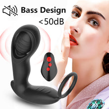 Load image into Gallery viewer, Anal Plug Massager Prostate Stimulator Delay Ejaculation Ring Vibrator
