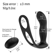 Load image into Gallery viewer, Anal Plug Massager Prostate Stimulator Delay Ejaculation Ring Vibrator
